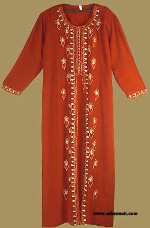Arabian Thobe with Embroidered Chiffon Overlay th540