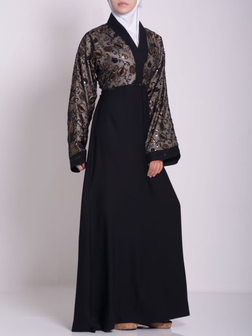 Chikan Abaya - Pull Over with Sequins ab658 (24)