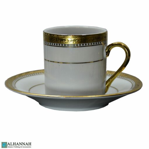 Turkish Coffee Cup Gold and White
