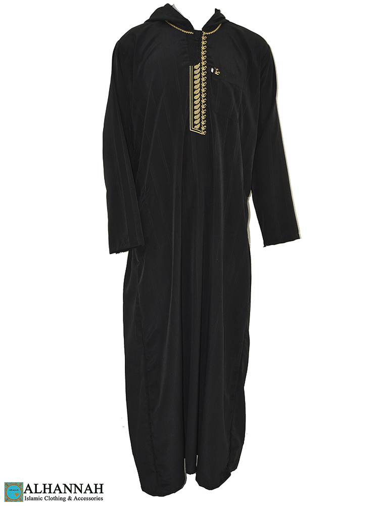 Mens Hooded Embroidered Dishdasha me695 | Alhannah Islamic Clothing