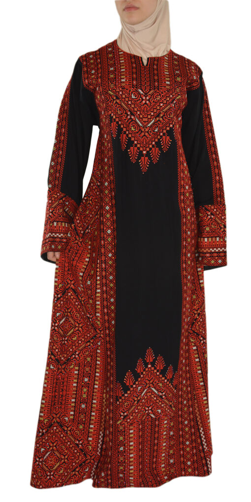Classic Red Embroidered Fellah Thobe | Regular & Plus Size TH776 ...