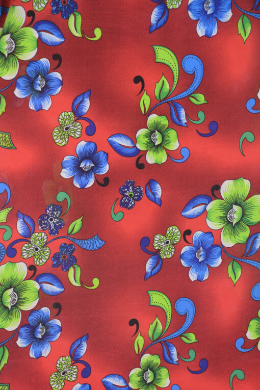 Floral Clovers Red and Green/Blue Print 1