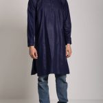 Men's Solid Color Kurta Shirt with Button up Front - Soft Cotton ME718 (6)