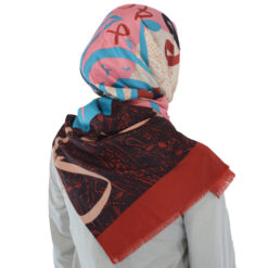Stylish Arabic Calligraphy Hijab with Paisley Pattern Multicolored - HI2098