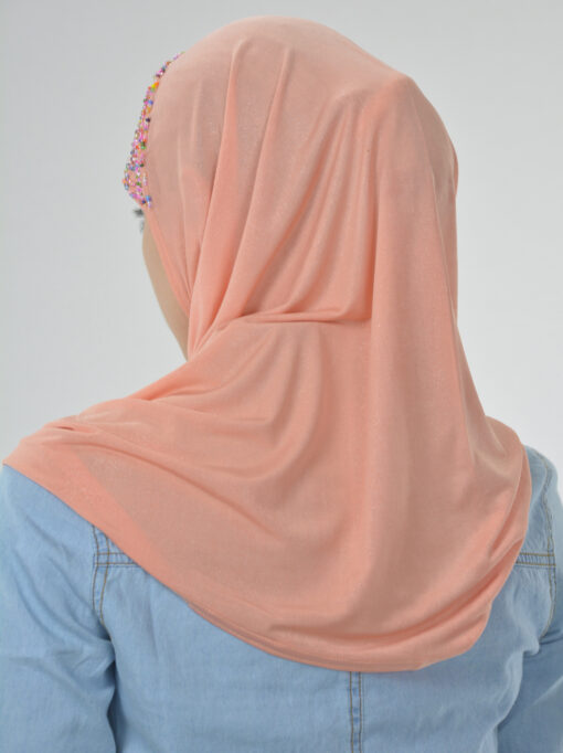 Glittered Beaded One Piece Amira Hijab Peach
