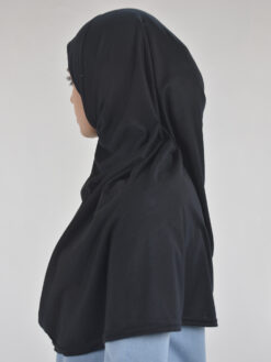 Solid Color One-Piece Long Al-Amira Hijab HI2115 Black 2 (2)