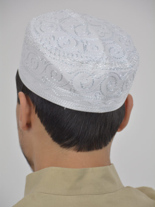 Spiraling Zigzags Embroidered Kufi ME737 (3)