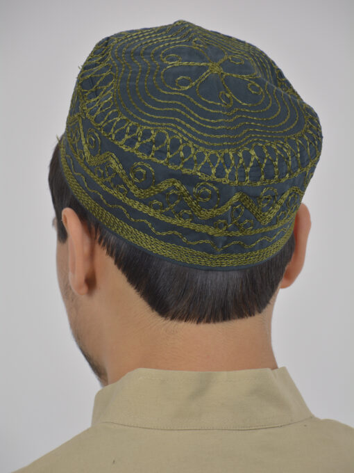 Spiraling Zigzags Embroidered Kufi ME737 (4)