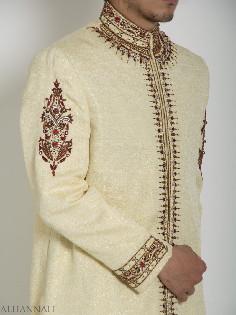 Embellished Arms Mandala Jacquard Designer Sherwani | ME756 » Alhannah ...
