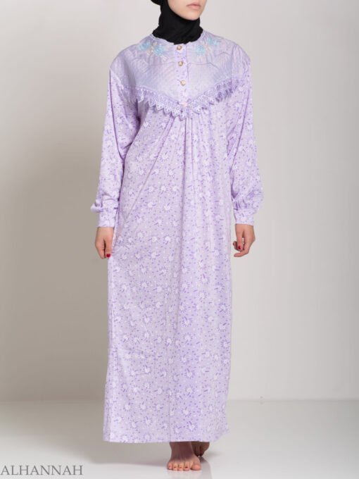 Speckled Dandelion Embroidered Cotton Nightgown NG108 (1)