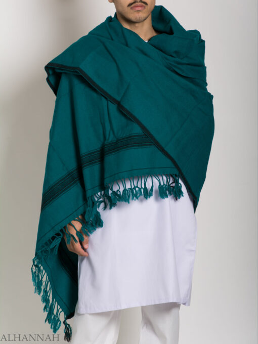 Tasseled Wool Shawl with Ethnic Arrowed Pattern ME748 (1)