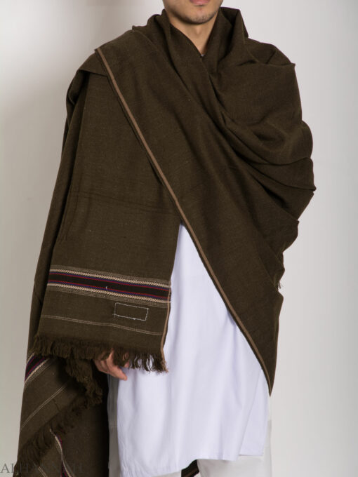 Tasseled Wool Shawl with Ethnic Arrowed Pattern ME748 (3)