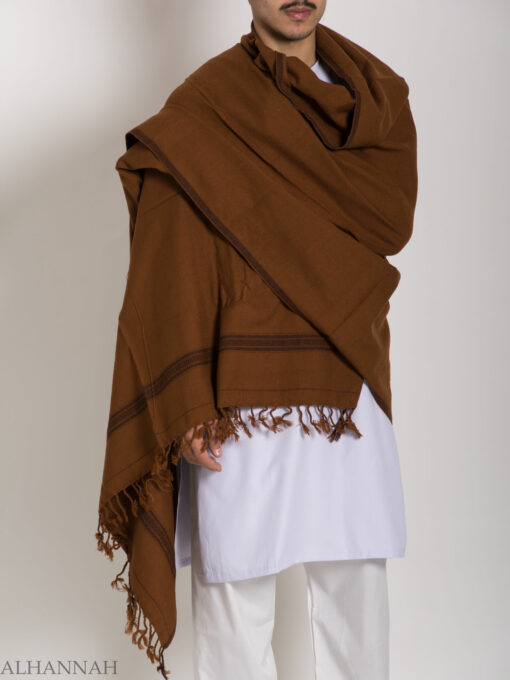 Tasseled Wool Shawl with Ethnic Arrowed Pattern ME748 (5)