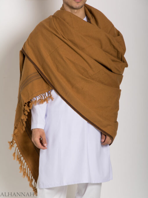 Tasseled Wool Shawl with Ethnic Arrowed Pattern ME748 (7)