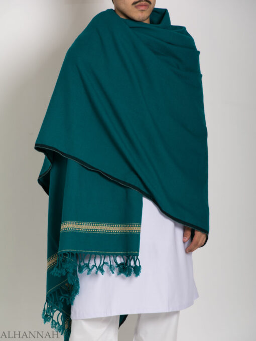 Tasseled Wool Shawl with Ethnic Diamond Pattern ME750 (1)