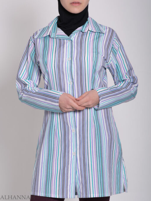 Striped Button Up Tunic st603 (2)