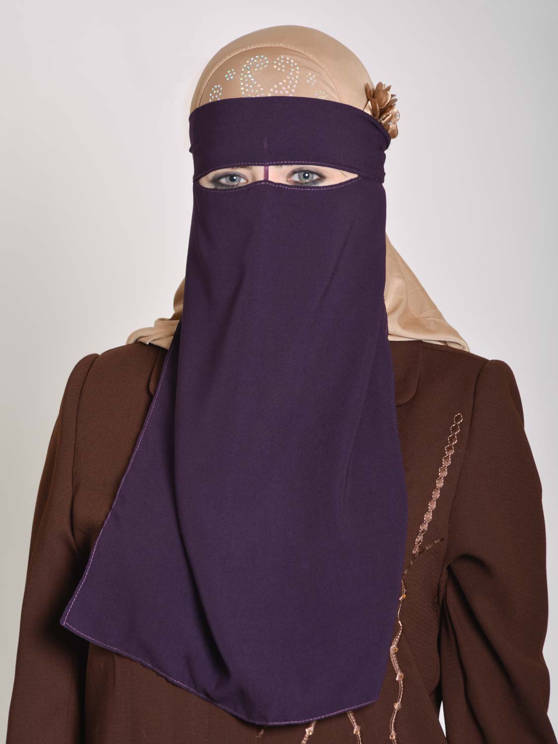 Middle Eastern Xl Long Saudi Niqab Nikab 3 Layers Burqa Hijab Face Cover Veil Burka Naqaab Islam