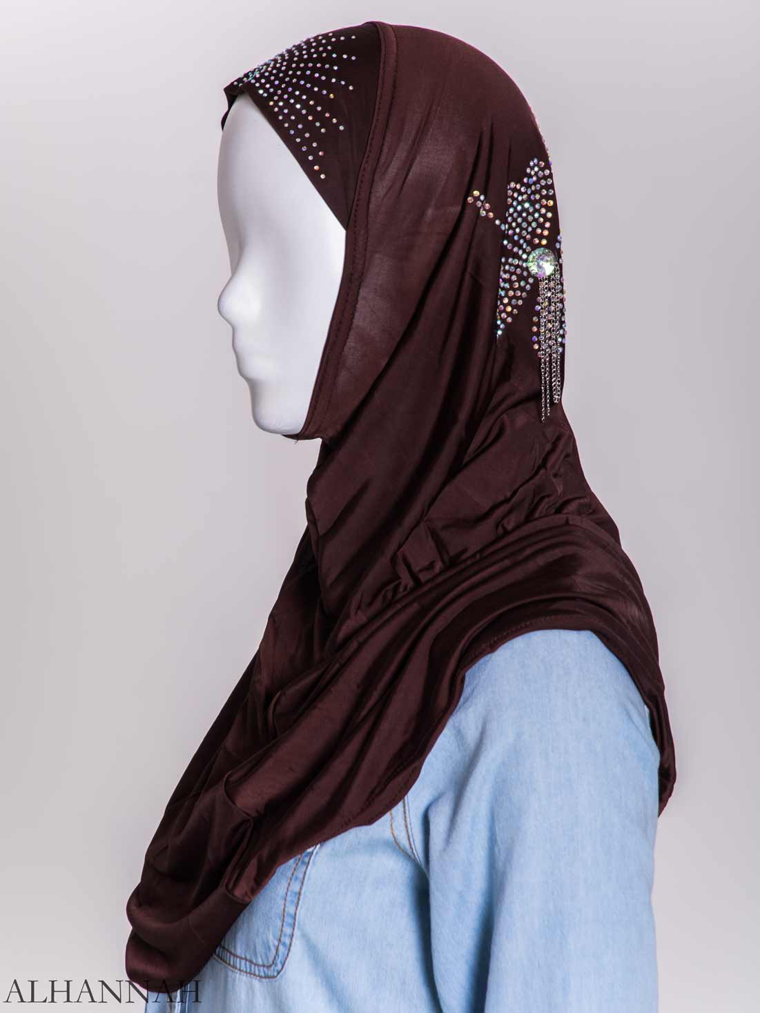 Lot of 10 One piece Al Amira Hijab Muslim women Lycra Rhinestones Hijab Ayah 