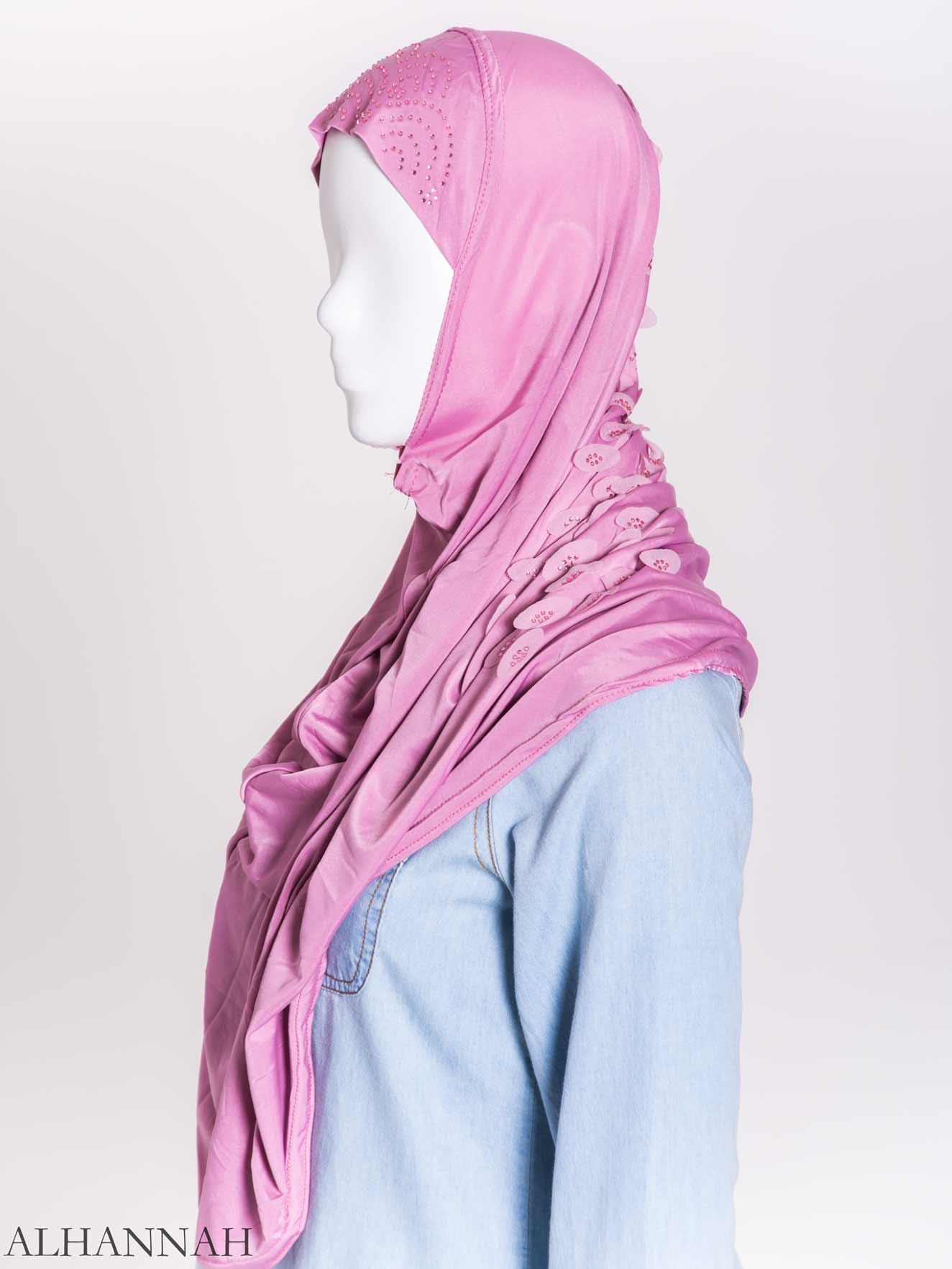 One piece SAPPHIRE Rhinestone Instant Hijab Women Islamic Headcover Amira Hijab 
