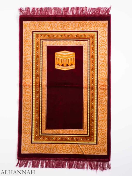 Turkish Prayer Rug Red Geometric Kaaba Motif ii1146