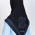 Aqua Rose Rhinestone Square Hijab hi2163