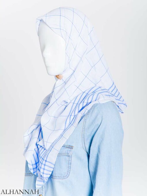 Solid Color Plaid Square Hijab hi2167 (3)