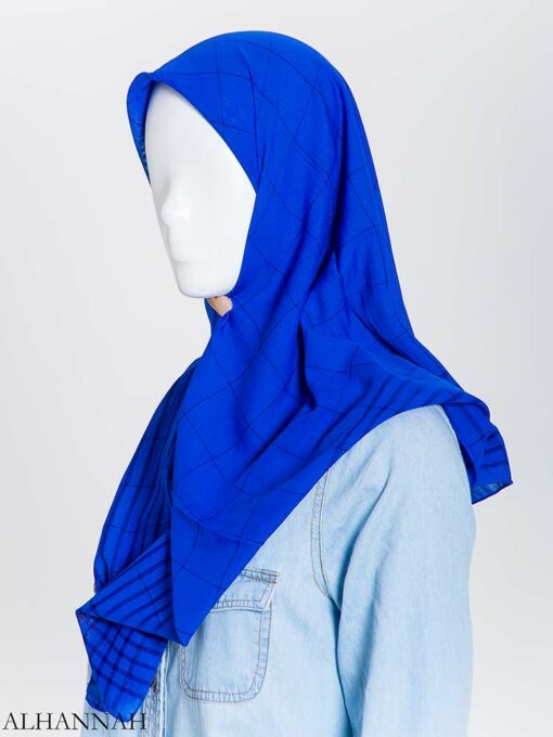 Solid Color Plaid Square Hijab hi2167 (8)