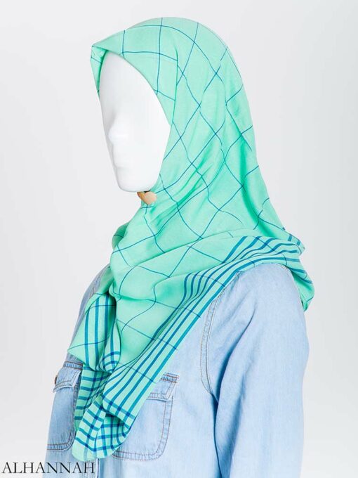 Solid Color Plaid Square Hijab hi2167 (9)
