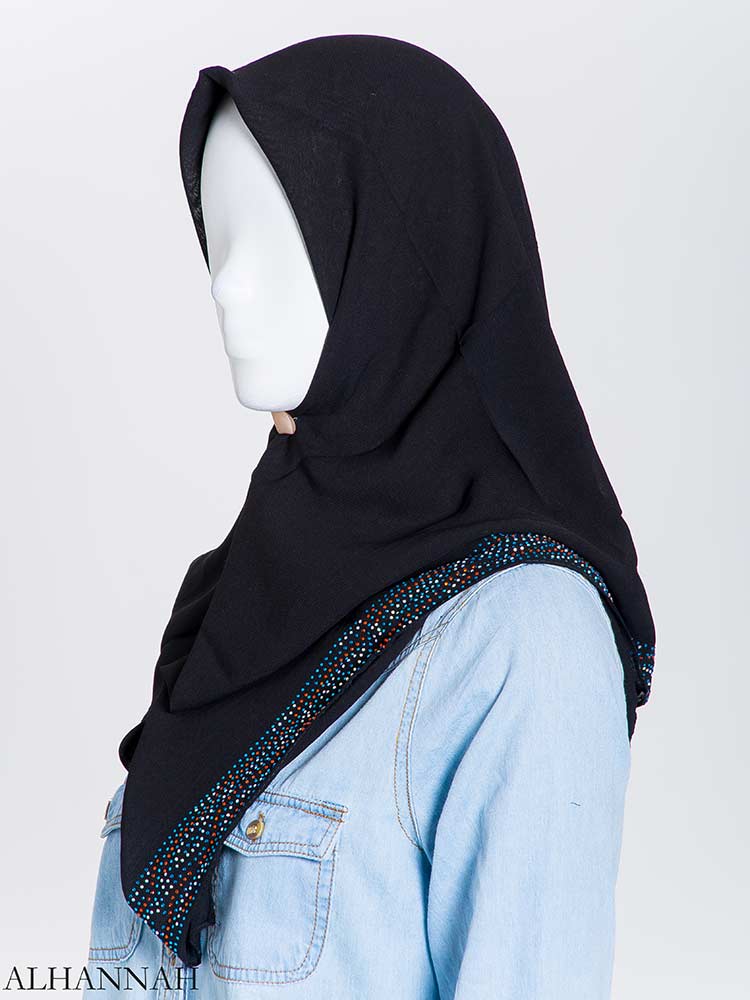 Black Rhinestone Hijab – Hijabglamour