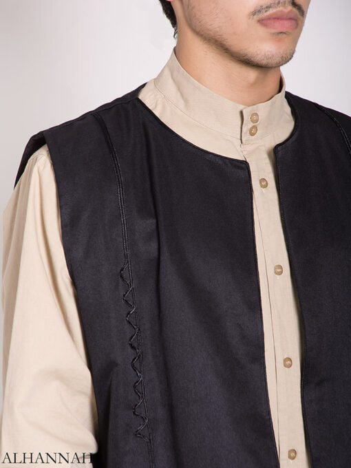 Embroidered Pocketed Vest me782 (7)