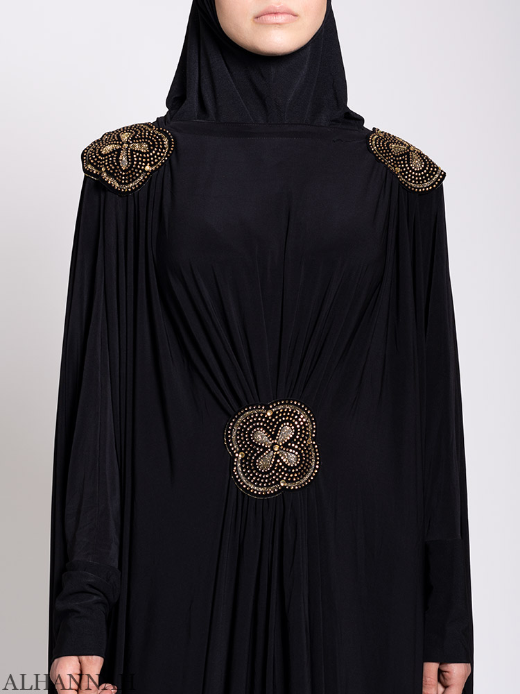 Black Beaded Kaftan Abaya | xz-AB756 » Alhannah Islamic Clothing