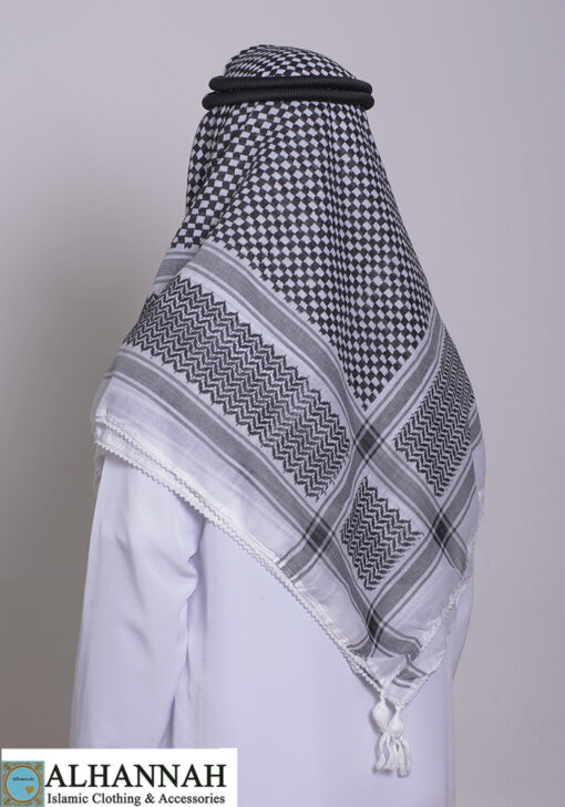 Premium Shemagh in Black and White Pattern