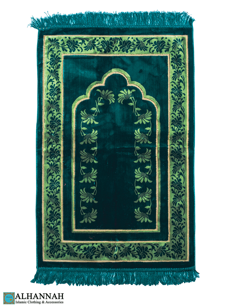 Prayer Rug - Emerald Print | II1187 » Alhannah Islamic Clothing