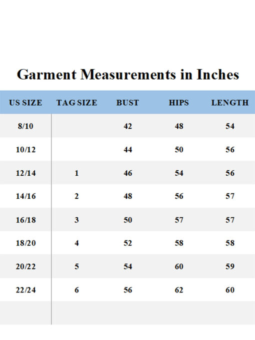 Denim Abaya Measurements in Inches