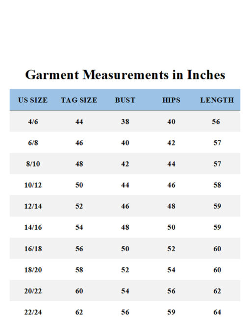 Garment Measurements Brown Abaya