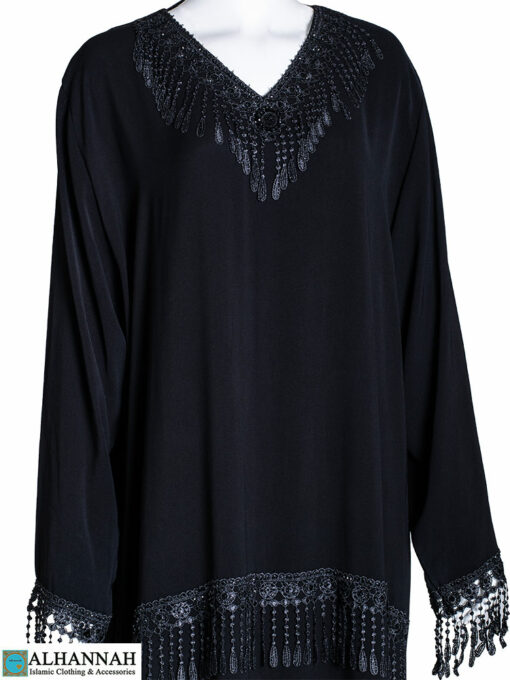 Tassel Lace Rhinestone Abaya | AB768 » Alhannah Islamic Clothing