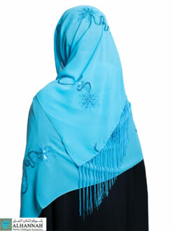Chiffon Hijab with Fringe and Sequins