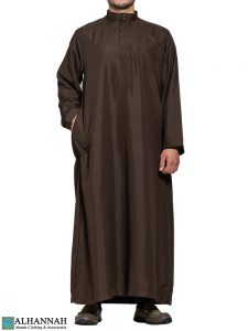 Saudi Style Thobe - Brown | me805 » Alhannah Islamic Clothing