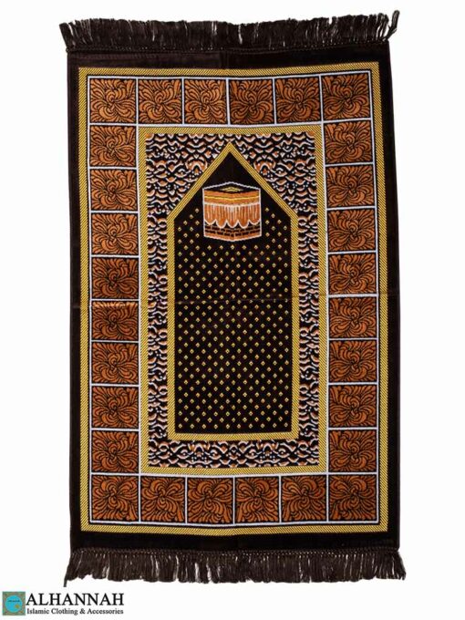 Turkish Prayer Rug with Kaaba - Brown