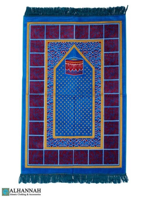Turkish Prayer Rug with Kaaba - Royal Blue
