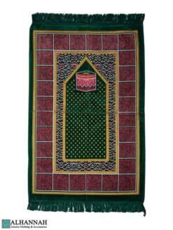 Prayer Rug with Kaaba in Green