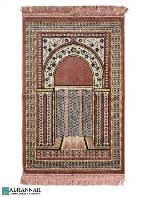 Prayer Rug with Mihrab Design - Pink