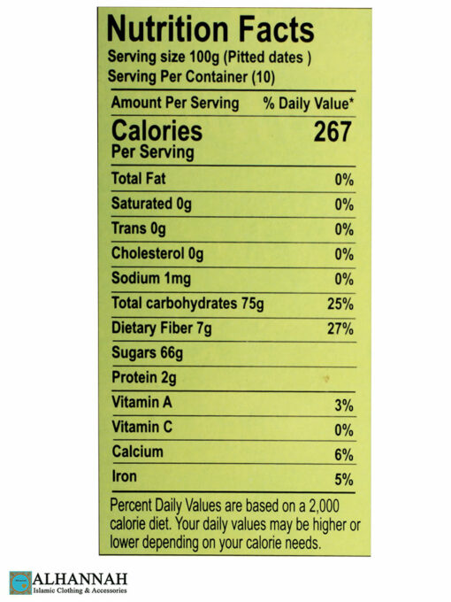 Saudi Dates Nutrition Facts
