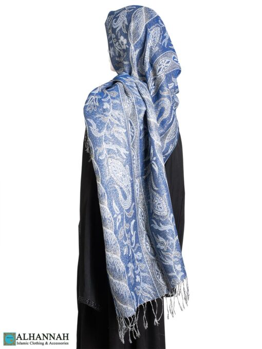 Blue Floral Tapestry Large Shayla Hijab