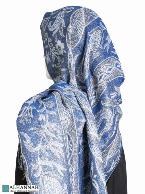 Blue Floral Tapestry Large Shayla Hijab