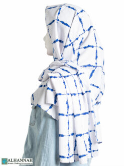 Blue Painted Grid Shayla Hijab hi2304