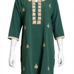 Embroidered Cube Design Green Kurti st613