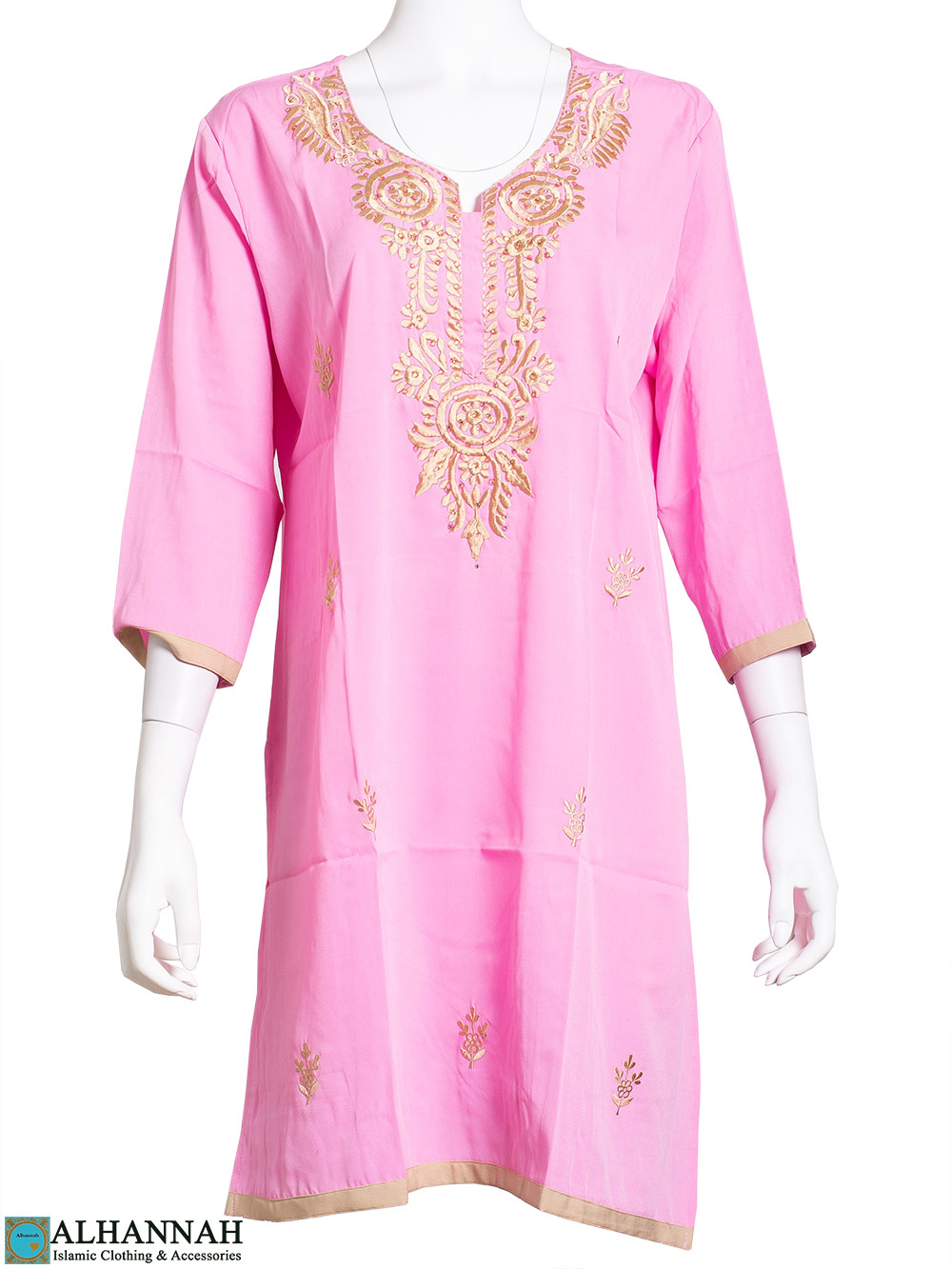 Embroidered Feather Design Pink Kurti st612