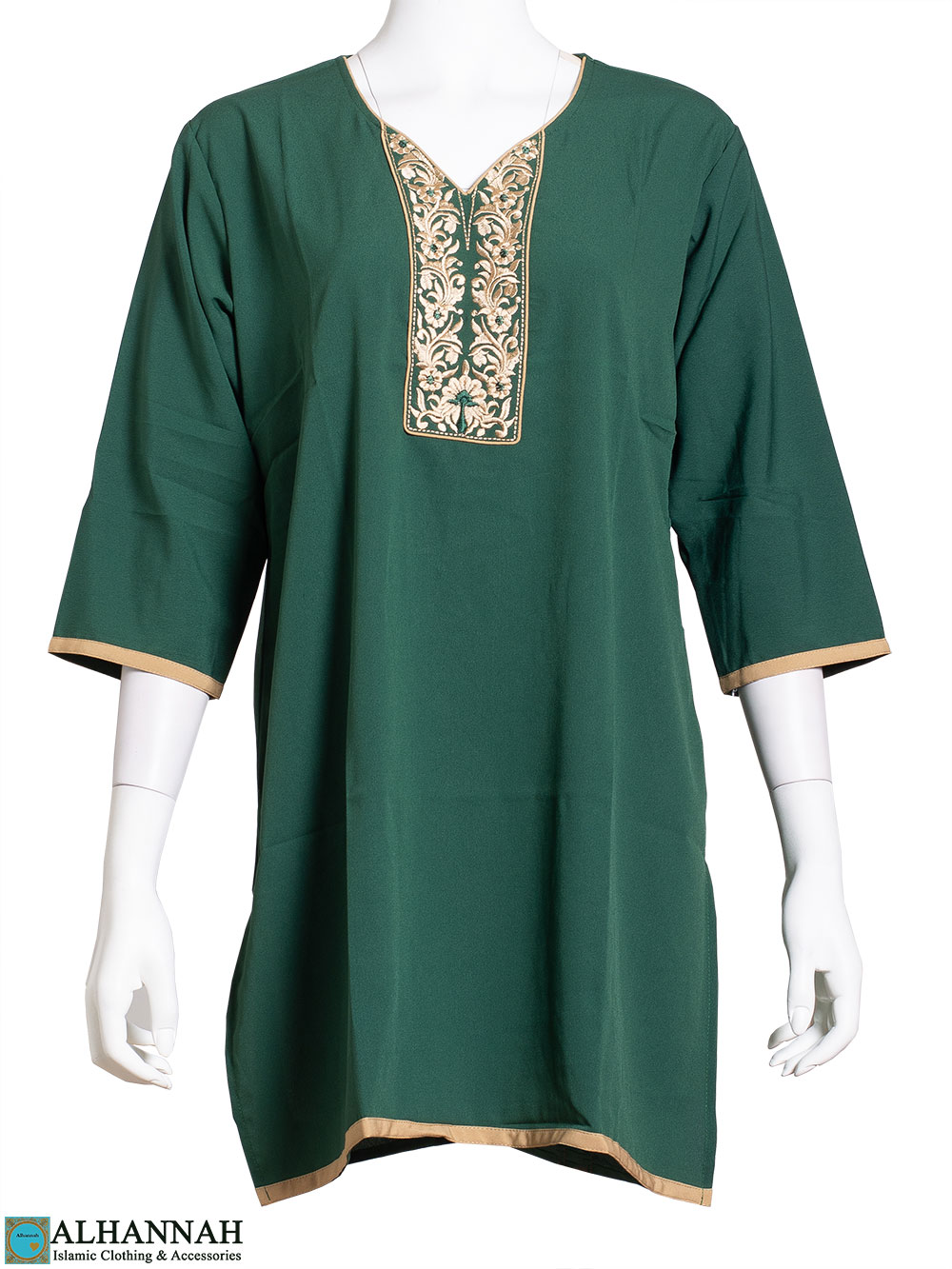Embroidered Floral Vines Green Kurti st615