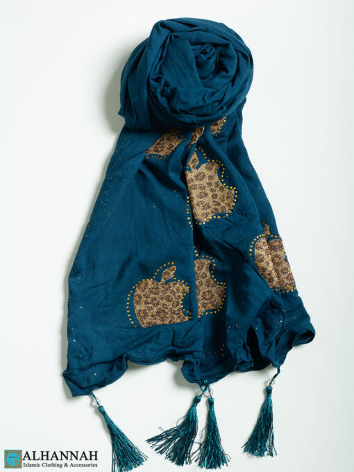Leopard Apple Tasseled Shayla Hijab hi2302